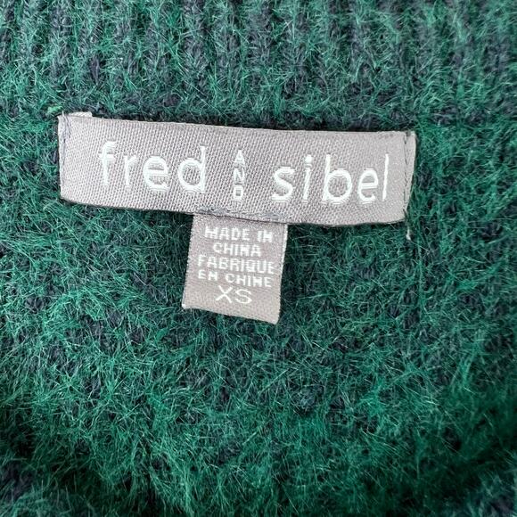 Fred And Sibel Anthropologie Susan Plaid Eyelash Pullover Green And Black - Picture 3 of 3